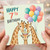 7th Birthday Card for Child, Cute Giraffe Birthday Card
