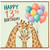 13th Birthday Card, Happy 13th Birthday Giraffe Balloon Card