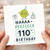 110th Birthday Card, Funny 110th Birthday Card with Cute Party Character