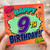 9th Birthday Card, Comic Book Style Happy 9th Birthday Card