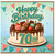 70th Birthday Card, Happy Birthday Cake and Sweets Greeting Card