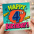 4th Birthday Card, Comic Style Happy Birthday Card
