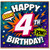 4th Birthday Card, Comic Style Happy 4th Birthday Card