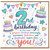 2nd Birthday Card, Cute Birthday Cake and Party Banner Design
