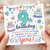 9th Birthday Card for Girl, Happy 9th Birthday Card, Colourful Celebration Card