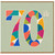 70th Birthday Card, Colourful Geometric Retro Number 70 Card