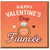 Happy Valentine's Day Card for Fiancée - Cute Engagement Ring and Hearts Design - Romantic Love Card for Her