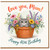 Mum 40th Birthday Card, Love You Mum Cat and Flowers Card