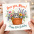 Mum 80th Birthday Card, Love You Mum Cat in Flower Pot Design