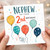 Nephew 2nd Birthday Card, Colourful Balloons and Confetti Design