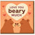 Love You Beary Much Cute Bear Couple Card - Punny Love & Anniversary Greeting Card - Romantic Kissing Bears Heart Design