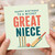 Great Niece Birthday Card, Cricket Themed Happy Birthday to a Wicket Great Niece Card