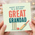Grandad Birthday Card, Great Grandad Cricket Birthday Card
