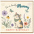 Mummy Birthday Card, Cute Cat and Floral Happy Birthday Card