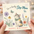 Step - Mum Birthday Card, Lovely Cat and Flowers Happy Birthday Card