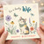 Wife Birthday Card, For a Lovely Wife Cute Cat and Floral Happy Birthday Card