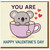 Cute Koala in Teacup Valentine's Day Card - Funny Pun 'Koala Tea' Design - Love Card for Boyfriend, Girlfriend, Husband, Wife or Partner