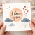 I Love You Card - Romantic Sun, Clouds and Hearts Design - Love/Anniversary Card for Wife, Husband, Boyfriend or Girlfriend - Blank Inside with Envelope