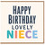 Niece Birthday Card, Happy Birthday Lovely Niece Card