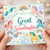 Great Granddaughter Card, Cute Unicorn and Rainbow Greeting Card