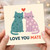 Love You Mate Cat Card - Cute Cat Couple with Heart - Valentine’s or Anniversary Card for Partner, Boyfriend or Girlfriend - Romantic Lovers Greeting