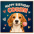 Cousin Birthday Card, Cute Beagle with Tulip and Hearts