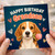 Grandson Birthday Card, Cute Beagle Grandson with Tulip
