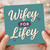 Wifey For Lifey Card - Cute Romantic Greeting Card for Wife, Anniversary or Valentine's Day, Teal with Hearts
