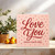 Love You More Each Day Romantic Card, 145mm x 145mm Square Greeting Card, Pink, Includes Kraft Envelope