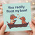 You Really Float My Boat Love Card - Cute Dogs in a Rowboat with Hearts - Romantic Anniversary or Valentine’s Day Card for Partner