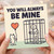 You Will Always Be Mine Funny Love Card - Dark Humour Cartoon with Heart Balloon - Valentine’s Day or Anniversary Card for Couples, Blank Inside