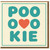 Pookie Love Heart Card - Cute Love/Anniversary Card for Partner - Retro Typography Design in Teal and Red - Blank Inside