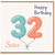 Sister 32nd Birthday Card, Happy Birthday Balloon Number 32 Card