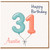 31st Birthday Card for Auntie, Happy Birthday Balloon Number 31 Card