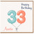 Auntie 33rd Birthday Card, Happy Birthday Balloon Number Card