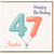 Auntie 47th Birthday Card, Happy Birthday Balloon Number Card