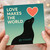 Love Makes the World Go Round Seal Heart Greeting Card - Cute Love/Anniversary and Valentine’s Day Card, Romantic Animal Illustration
