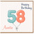 Auntie 58th Birthday Card, Happy Birthday Balloon Number 58 Card
