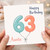 Auntie 63rd Birthday Card, Happy Birthday Balloon Number Card