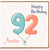 Auntie 92nd Birthday Card, Happy Birthday Balloon Numbers Card
