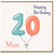 Mum 20th Birthday Card, Happy Birthday Balloon Design