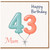 43rd Birthday Card for Mum, Happy Birthday Balloon Number 43 Card
