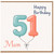 51st Birthday Card for Mum, Happy Birthday Mum Balloon Design