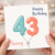 Nanny 43rd Birthday Card, Happy Birthday Balloon Number Card