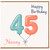 Nanny 45th Birthday Card, Happy Birthday Balloon Number Card