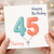 Nanny 45th Birthday Card, Happy Birthday Balloon Number Card