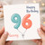 Nanny 96th Birthday Card, Happy Birthday Balloon Number Card