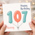 Nanny 107th Birthday Card, Happy Birthday Balloon Design
