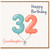 32nd Birthday Card for Granddaughter, Happy Birthday Balloon Number Card