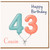 Cousin 43rd Birthday Card, Happy Birthday Balloon Design